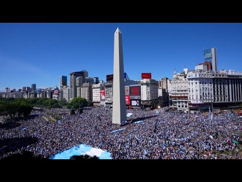 CRAZY SCENES around Buenos Aires as fans celebrate Argentina WINNING WORLD CUP!