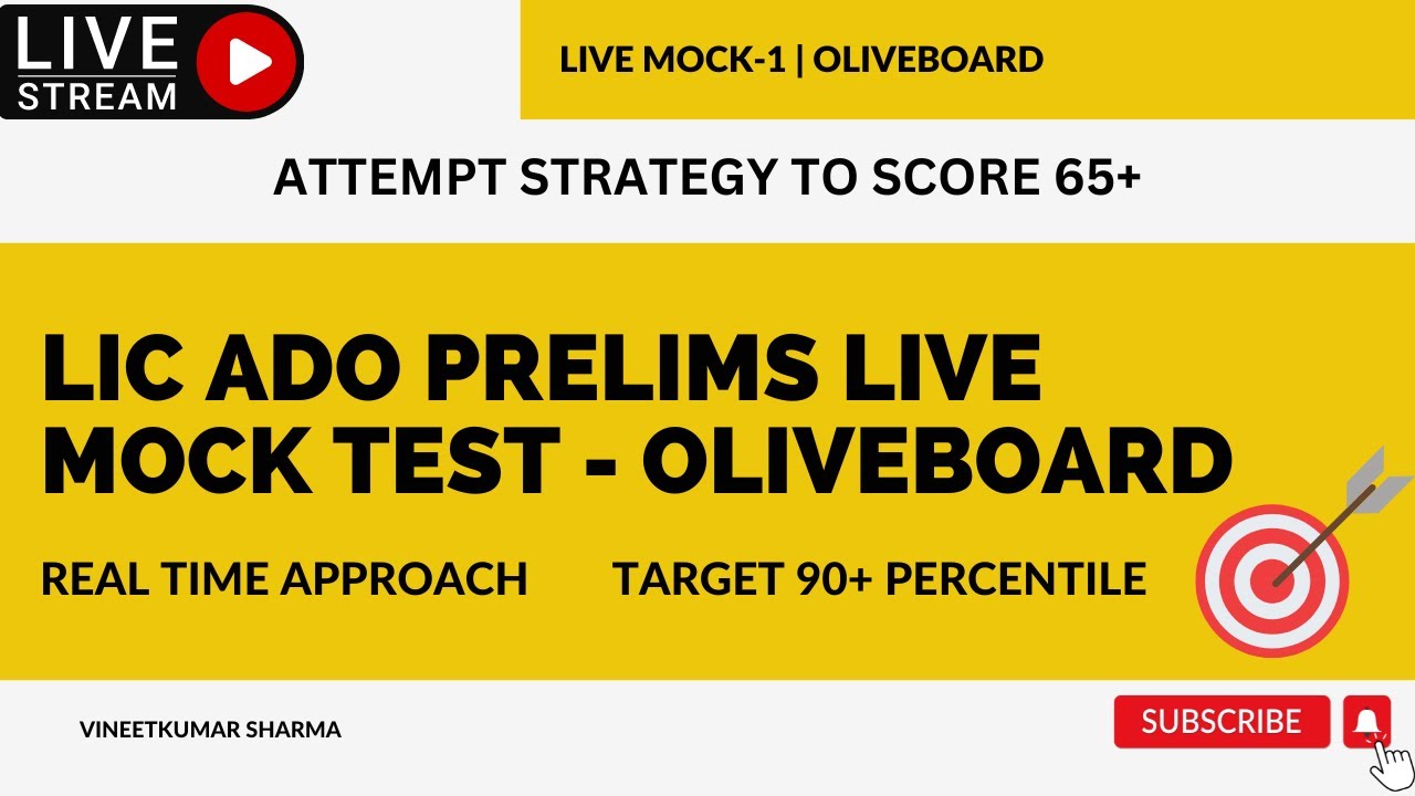 LIC ADO Prelims Live Mock Test | Boost your scores 💯 | Attempt Strategy | Oliveboard Free Mock