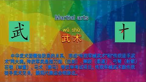 【武术】中文学习，汉语拼音怎么发音朗读，笔画顺序怎么写，武术词语中文解释是什么意思，武术用英语怎么发音。