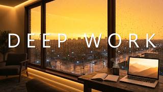 Deep Work Music 🎧 Rainy Sunset Ambient for Focus, Productivity & Flow State [2 Hours]