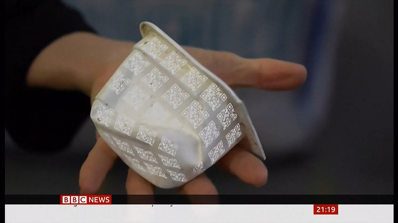 Plastic recycling tech - watermarking to help recycle (Denmark/Europe) - BBC News - 27 December 2021