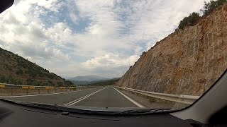 Driving on GR-7 (from Makri to Kato Asea), Arcadia, Greece (highway driving) – onboard camera