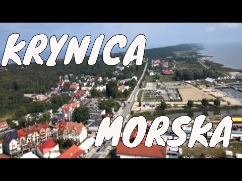 Krynica Morska - kurort  . Krynica Morska - urlop . Krynica Morska z drona . 4K .