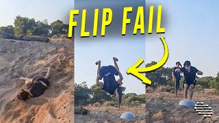 Guy Fell to the Ground Face First While Trying to Flip Multiple Times