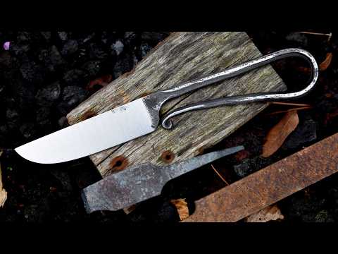 Beginner knife making: Forging a simple blacksmith knife from a scrap file. thumbnail