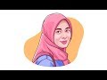 [Timelapse] Vector Hijab Portrait Illustration using Adobe Illustrator | Ayana Moon