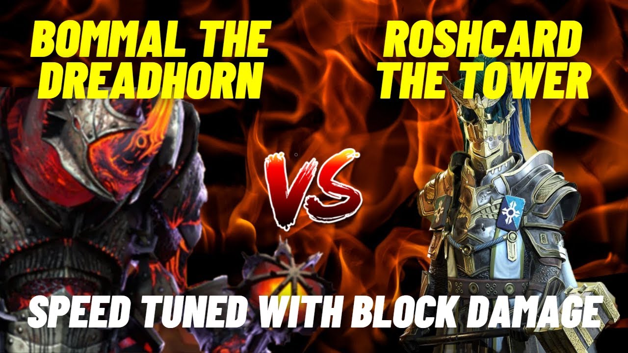 Bommal the Dreadhorn SPEED TUNED TEAM with Roshcard the Tower - Hard Doom Tower