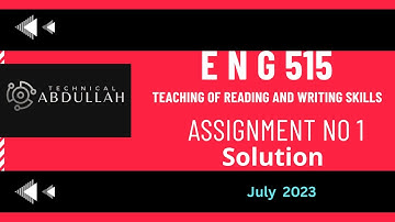 ENG 515 Assignment No 1 Solution