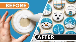 Easy Winter Cookie Decorating with a CIRCLE ~ Snowman, Penguin, Polar Bear, Snowflake, Igloo + More!