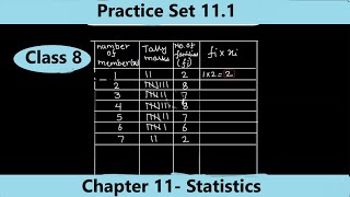 Practice Set 11.1 / Statistics Class 8 / Lesson 11- Statistics / Maharashtra State Board