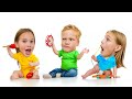 Amelia pretend play with baby arthur  funny stories for kids with avelina and akim