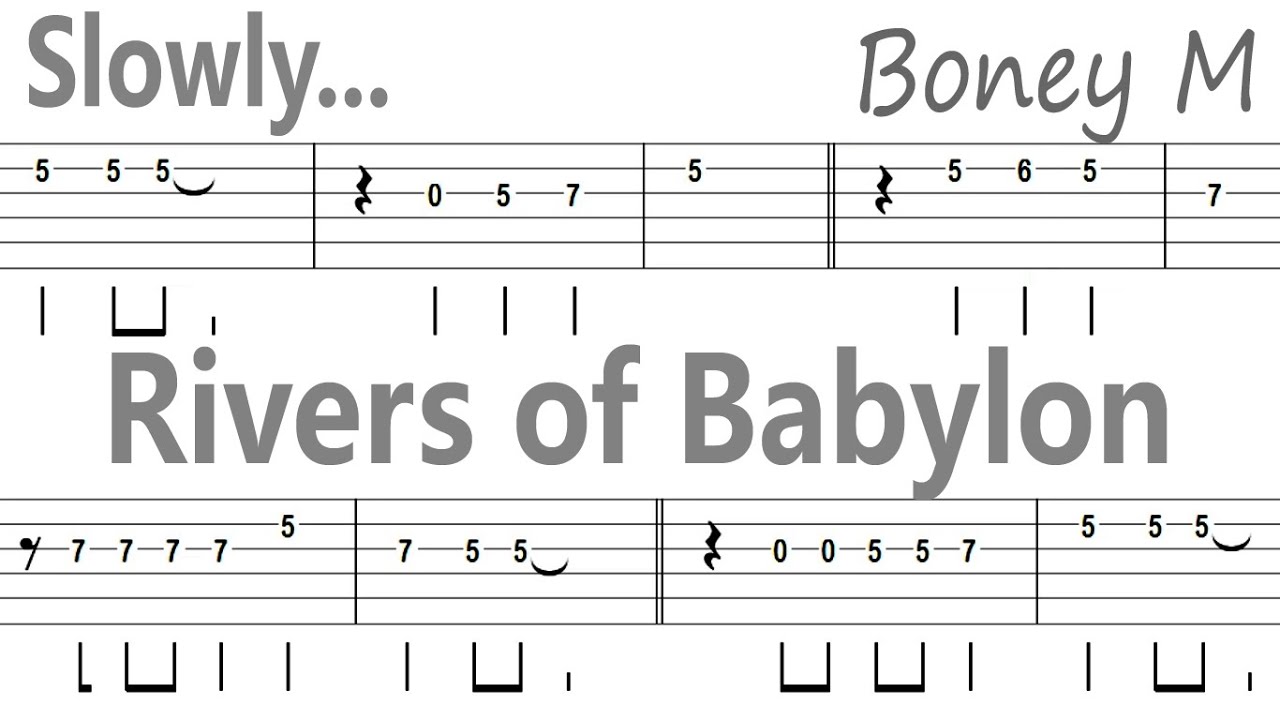 Boney M - Rivers of Babylon (Slow) / Guitar Solo Tab+BackingTrack