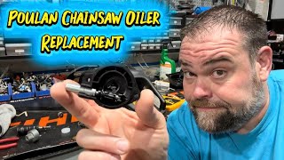 Chainsaw does not oil on this Poulan Pro PP4218A saw. How to replace an oil pump with worn off gears