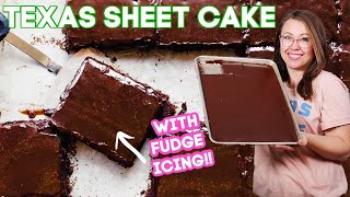 Texas sheet cake. this easy to follow chocolate cake recipe has a deep
flavor due the icing that is poured over top soaking ...