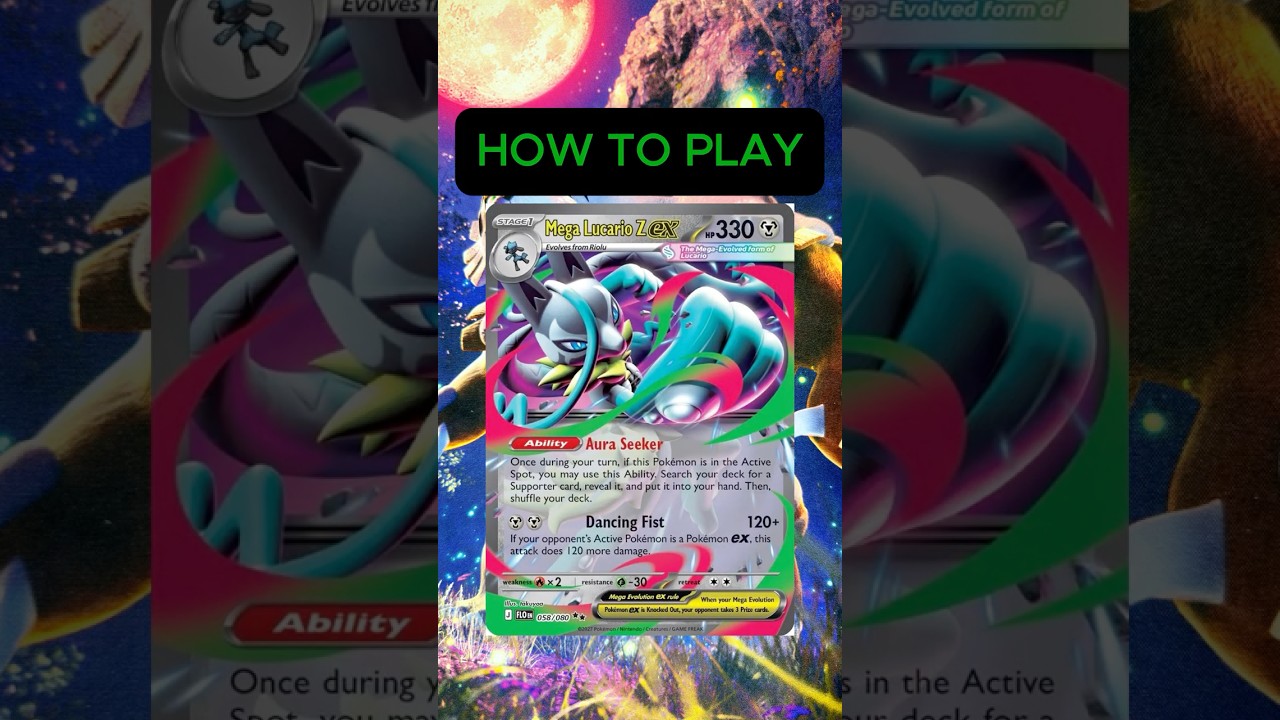 How To Play Mega Lucario Z ex | Aura Seeker | Mega x Mega Parade | Mega Evolution | Pokemon TCG