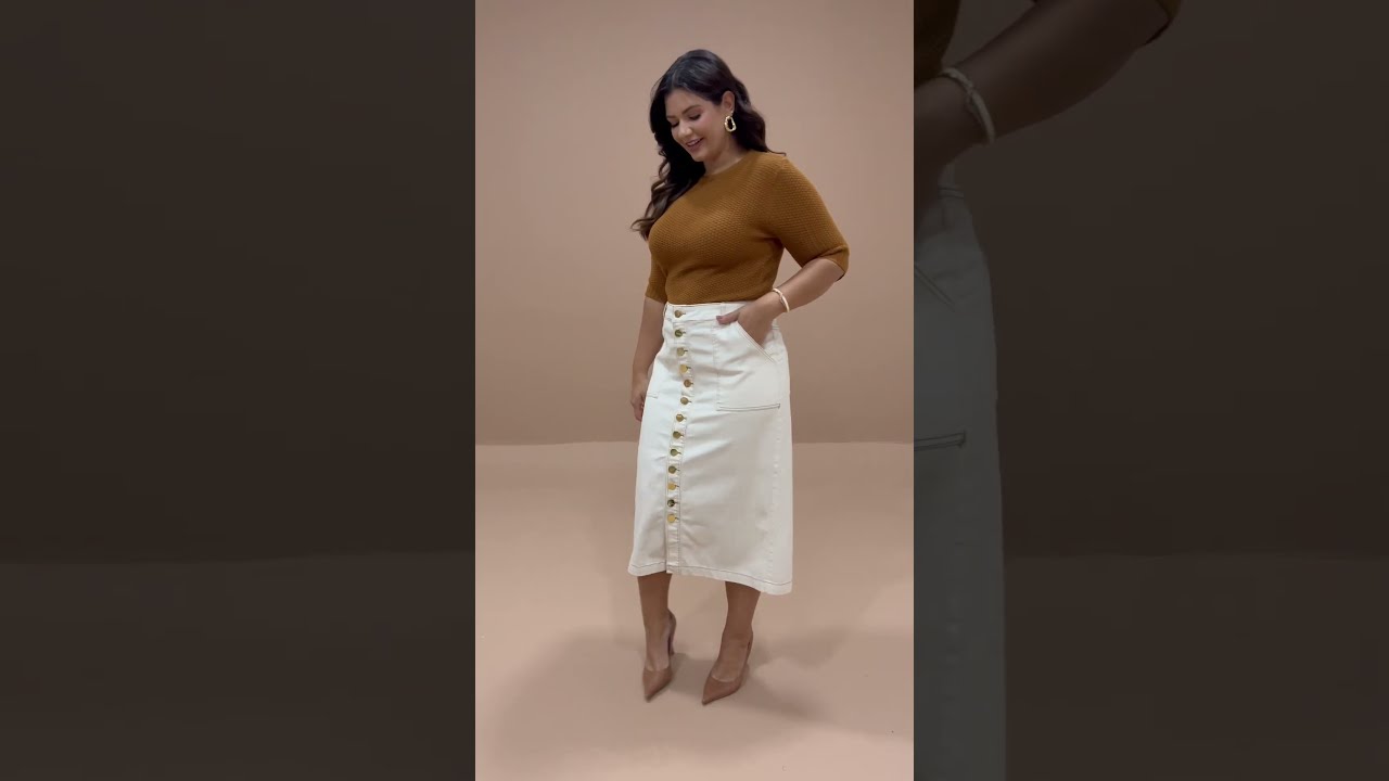 Blusa De Tricot Plus Size Com Mangas 3/4 Hadaza