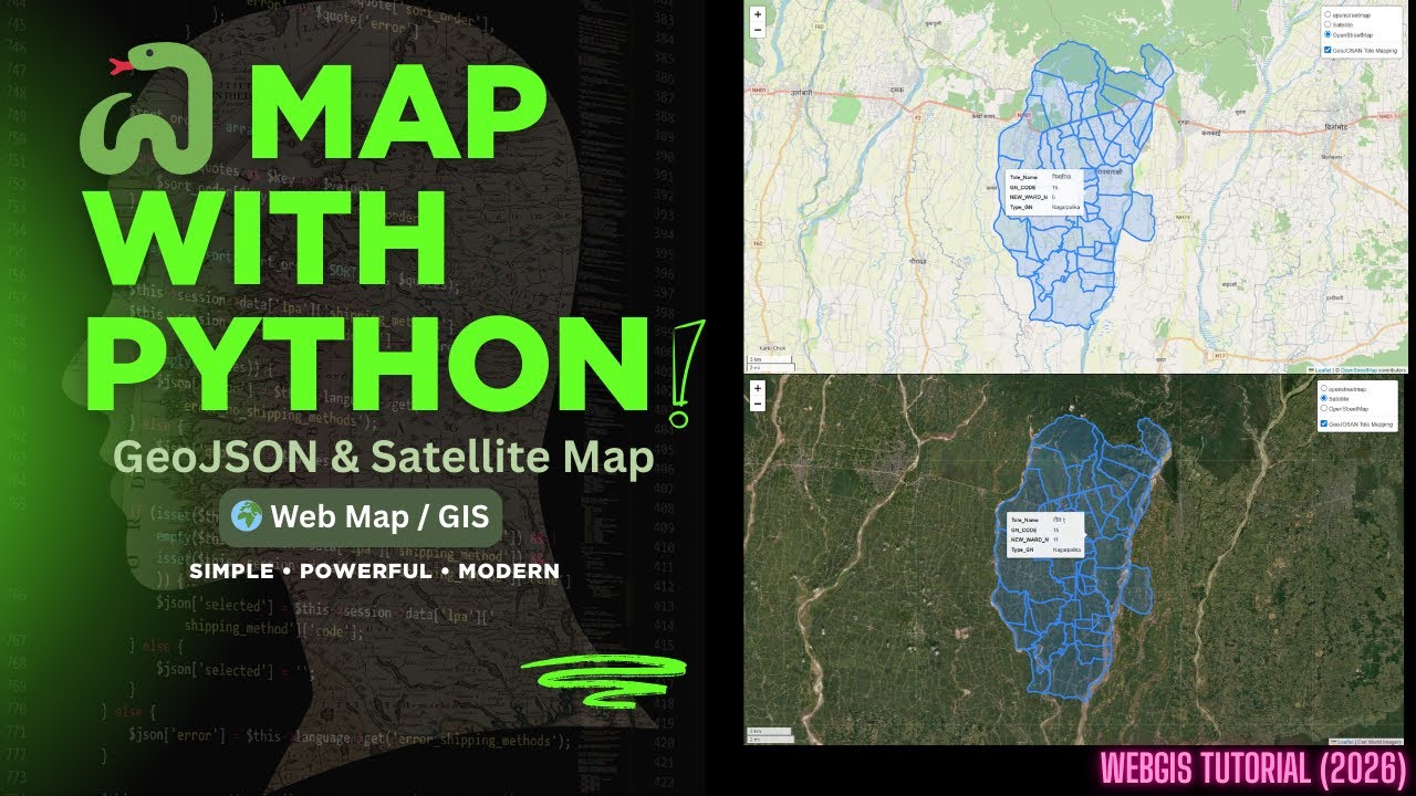 Show Map Using Python | Load GeoJSON & Add Satellite Basemap | Web GIS ...