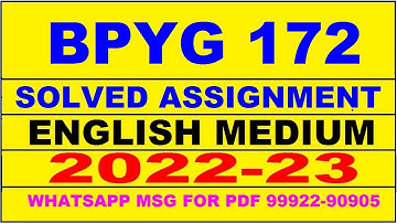 bpyg 172 solved assignment 2022-23 in english | bpyg 172 solved assignment 2022-23 | bpyg 172 2023