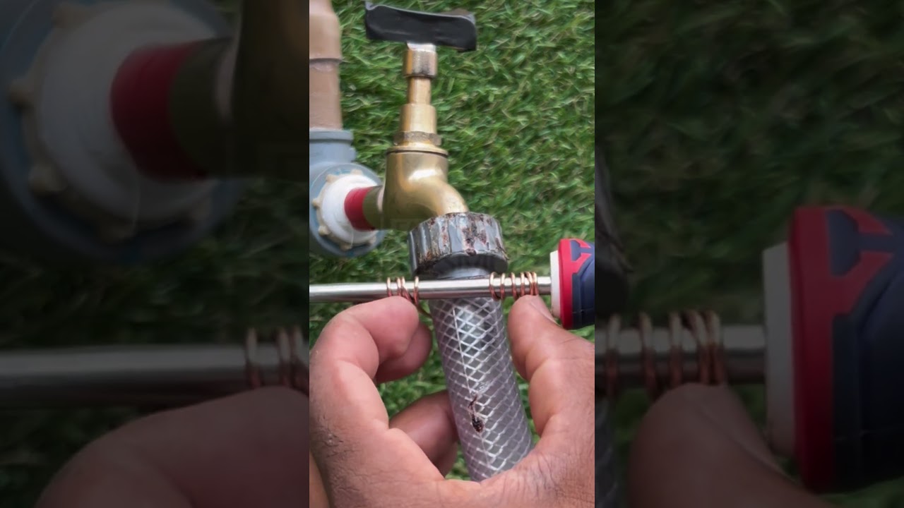 The &ldquo;secret method&rdquo; to hold a hose without a clamp Big claims #HomePlumbing #QuickFix #WorkshopTrick