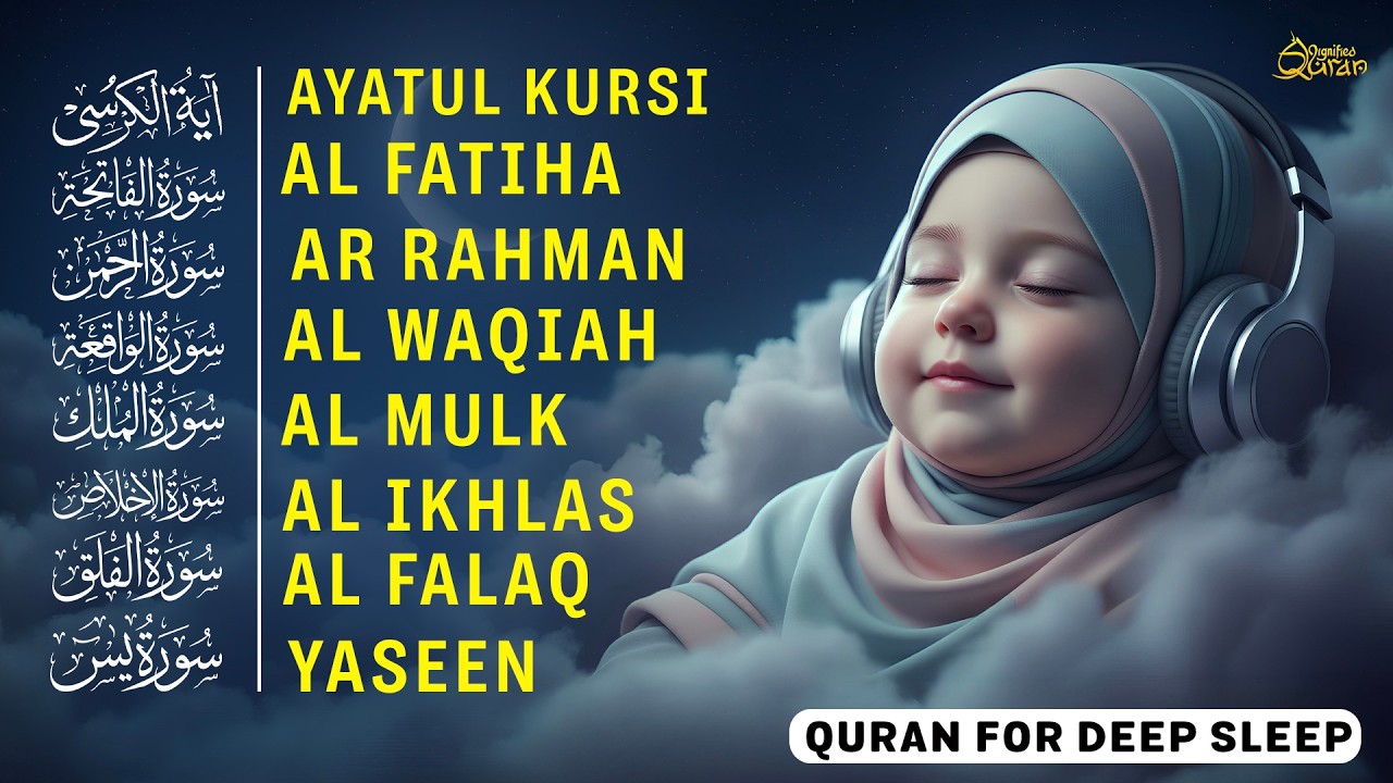 Calming Quran Before Sleep | Ayatul Kursi, Al-Fatiha, Surah Ar-Rahman, Al-Mulk, Yasin By - Alaa Aqel
