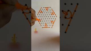 Simple rangoli design 🪔 🌺 11*6 dots easy kolam #shorts #shortsfeed #easyrangoli #mugguludesigns