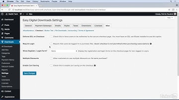 Course WordPress Ecommerce Easy Digital Downloads -09 EDD Settings: Video 26 General settings
