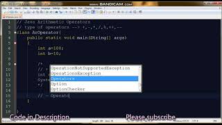 5 JAVA ARITHMETIC OPERATORS|| JAVA LAB|| BY Coder Town