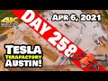 Tesla Gigafactory Austin 4K  Day 258 - 4/6/21 - Tesla Terafactory Texas - TONS OF STEEL ON SITE!