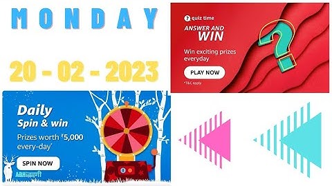 Amazon Today Quiz Answers || Amazon Daily Quiz Answers Today || 20 February 2023 || Monday || APay