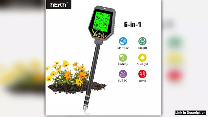 Yieryi Soil Tester High Accuracy 6in1 PH Meter Digital Plant Moisture Sensor Hygrometer Hydroponic