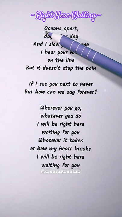 'Right Here Waiting' by Richard Marx | A Promise in Every Word 🎤