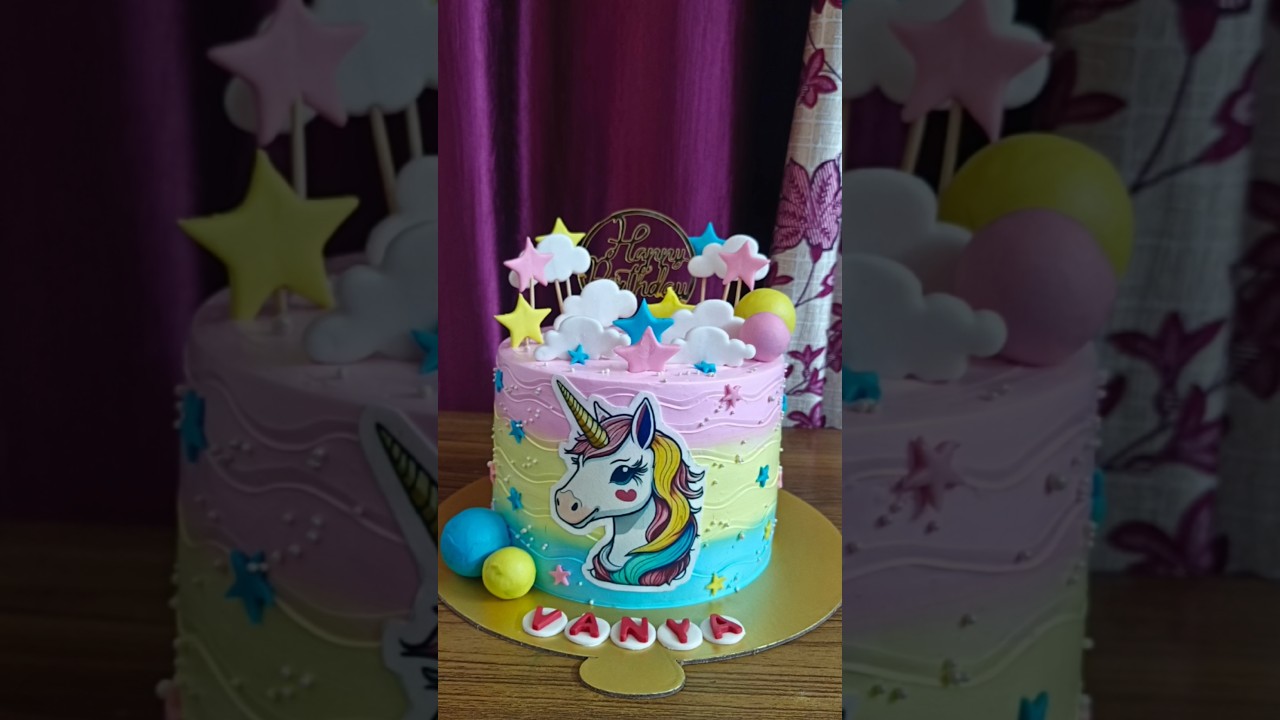 🦄Unicorn Theme Bday 🎂Cake 