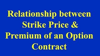 Relationship between Strike Price and Premium of an Option Contract