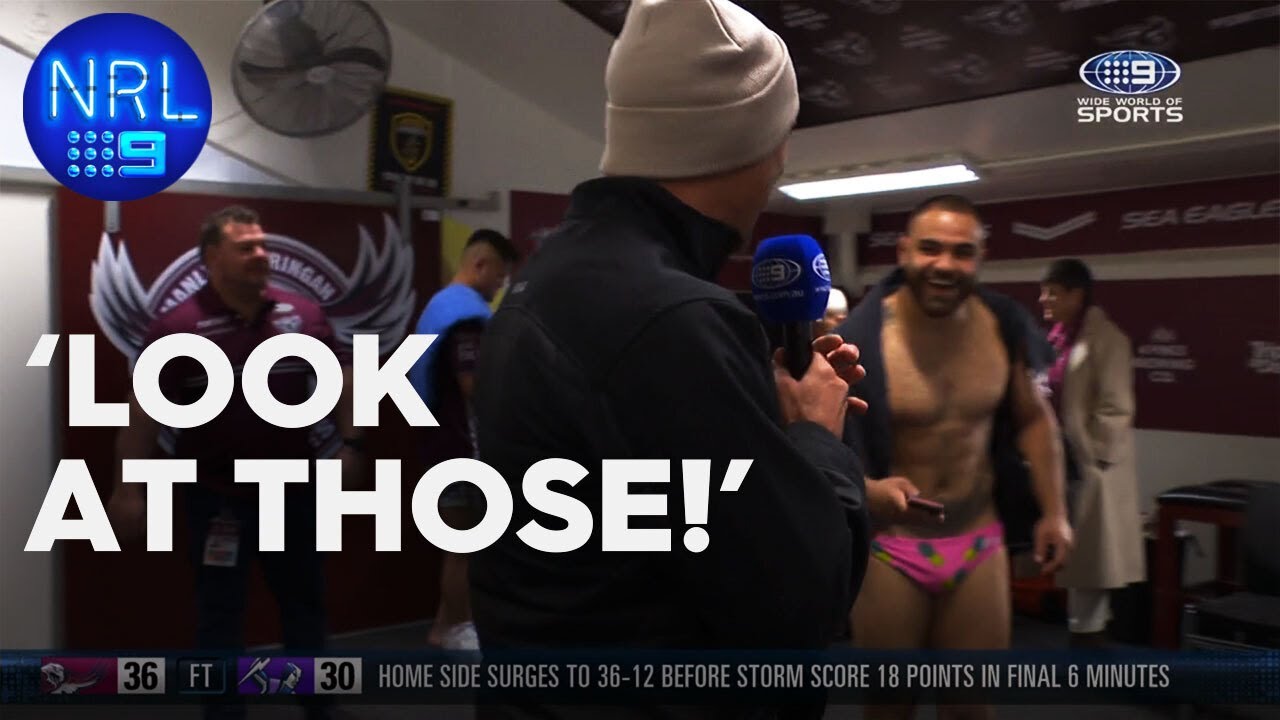 Cam Smith loves the post-game fashion choices in the sheds | NRL on Nine