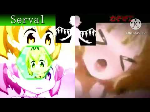サーバルvsごちうさ　ボイパ対決　Bad Apple!!