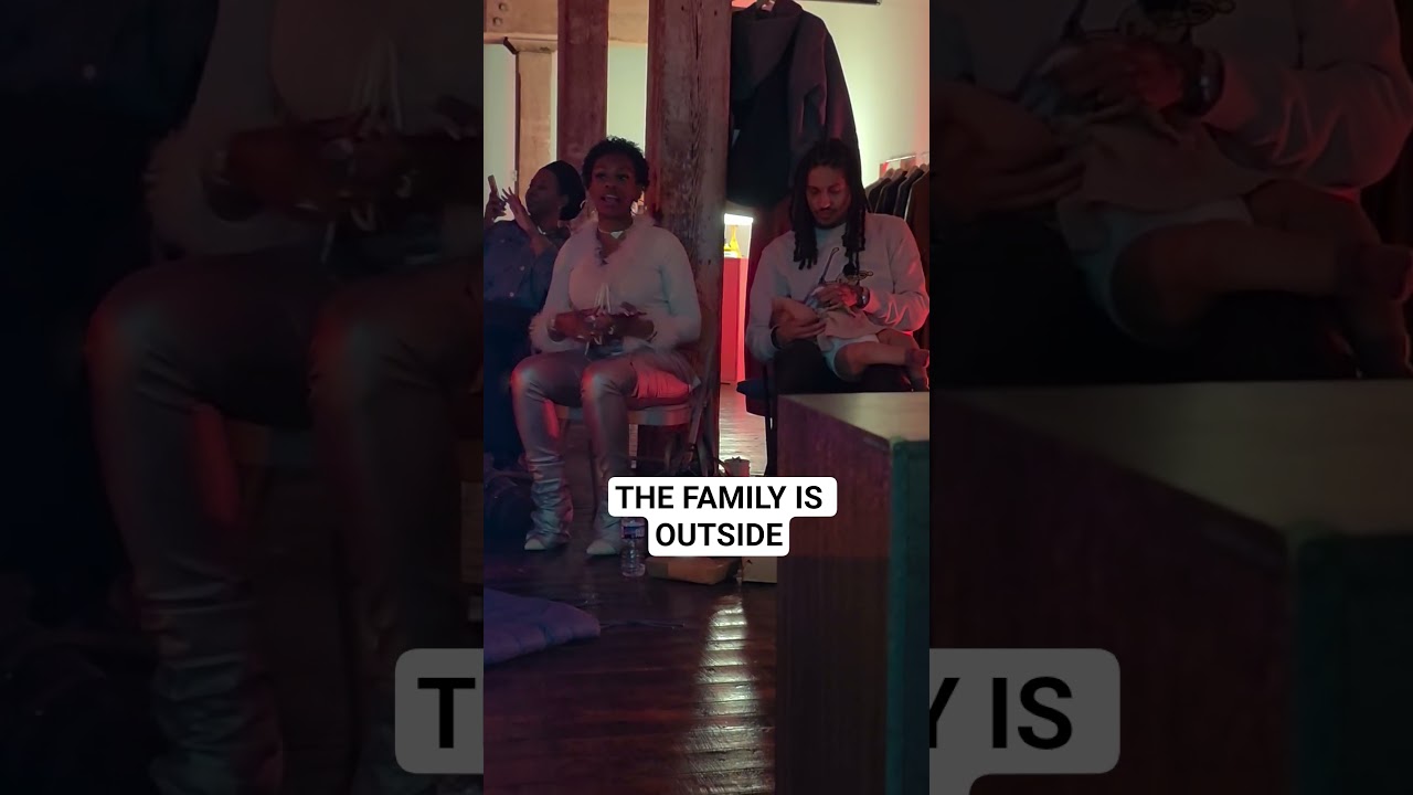 Out and about - Jess with husband and baby