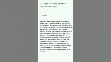 CCS medical coding questions no 32 || ICD 10 PCS and CM #exam ₹#ccs #medical #medicalcoding