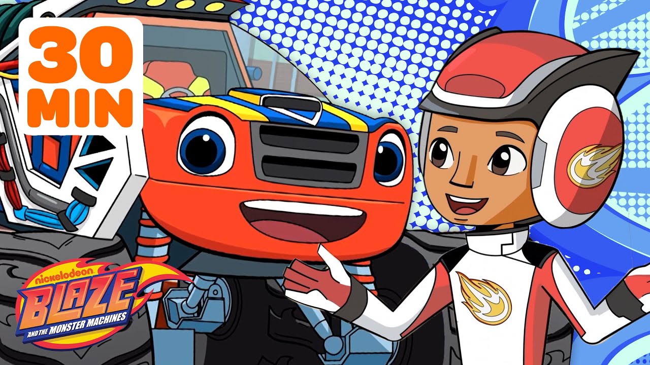 Blaze’s Amazing Race Through Time! w/ AJ | 30 Minute Compilation | Blaze and the Monster Machines