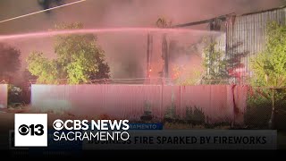 Fireworks caused grass fire that spread to Sacramento business on July 4