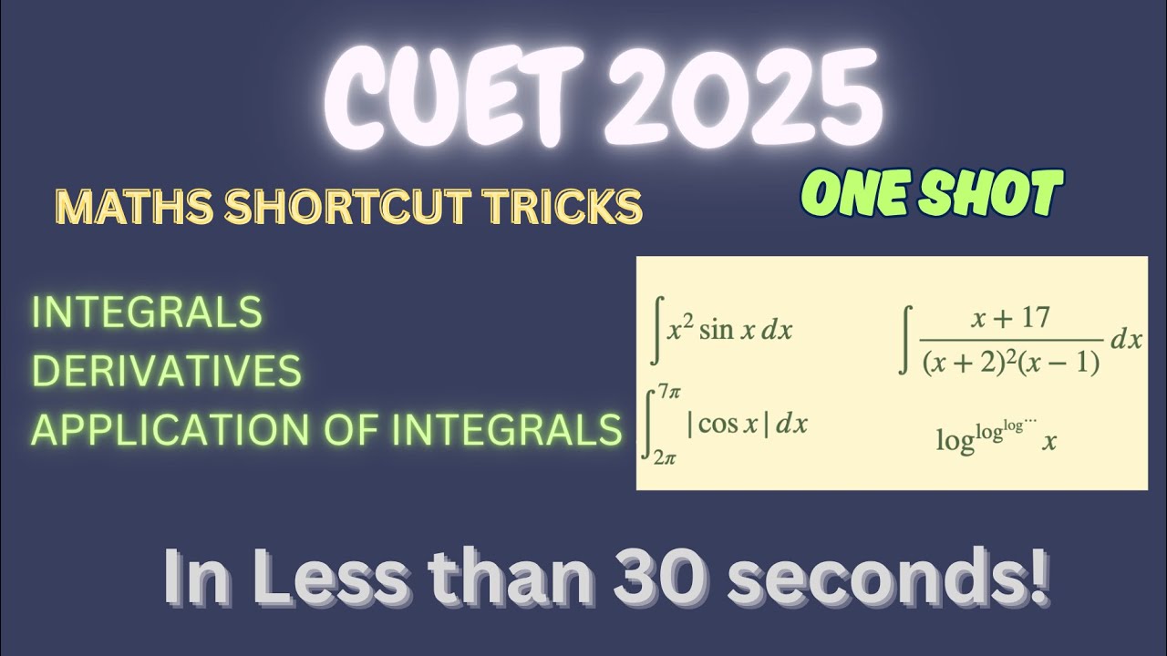 CUET MATHS 2025 - SHORTCUT TRICKS ONE SHOT - YouTube
