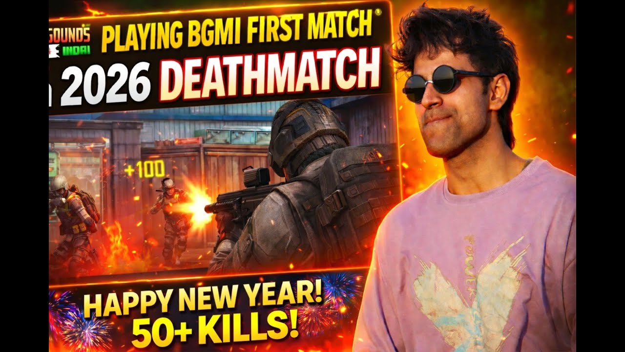 BGMI First Match in 2026 Deathmatch 50+ Kills🔥Happy New Year - YouTube