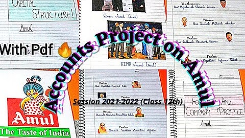 Accounts project of class11th12th on Amul session 2021-22 financial statement analysis With journal❤