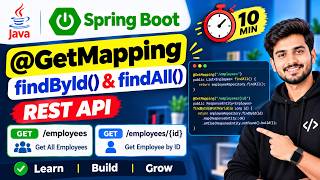 @GetMapping in Spring Boot with findById() & findAll() || REST API CRUD Operations in 10 Minutes🚀❤️