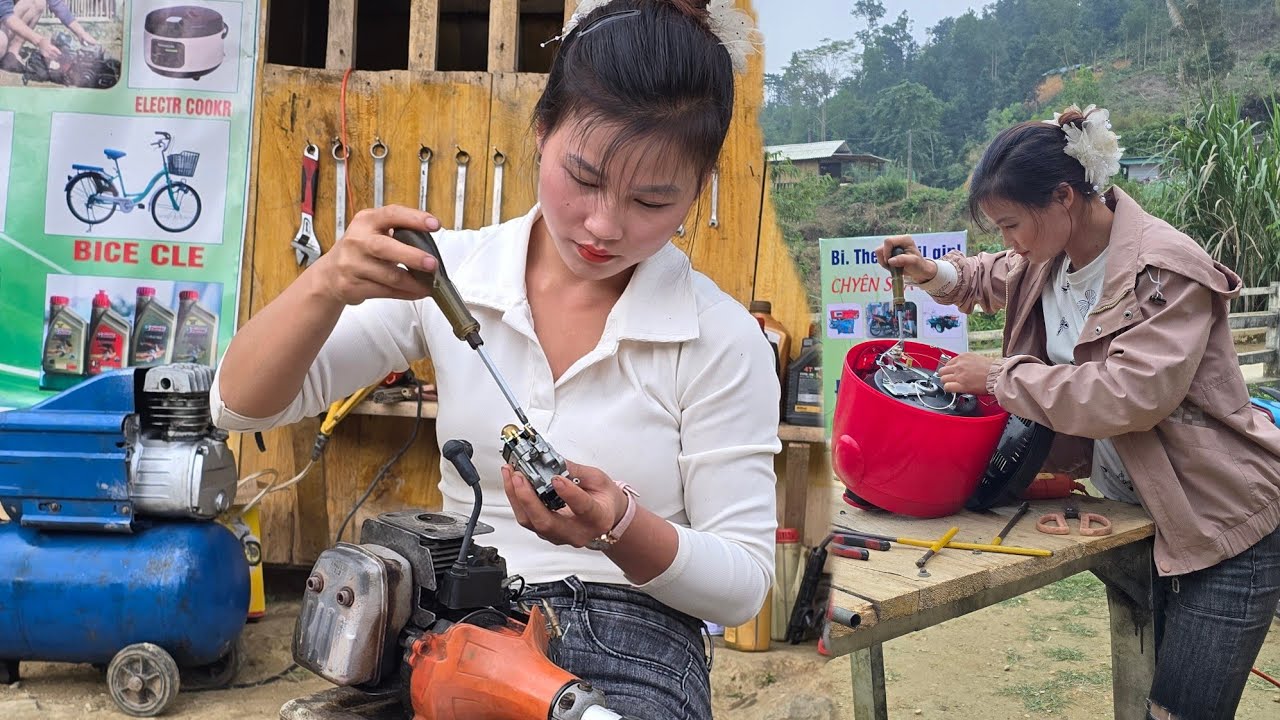 full video: This genius girl has repaired and welded many different types of engines.