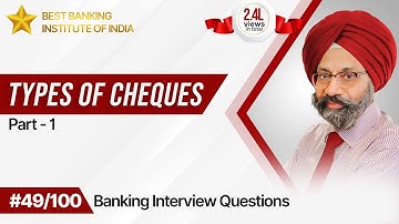 Types of Cheques Part -1 | Banking Awareness 2022 | Mr. Jasbir Singh | IPB India