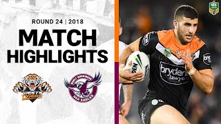 2018 NRL Highlights | Round 24 | Wests Tigers v Manly Sea Eagles