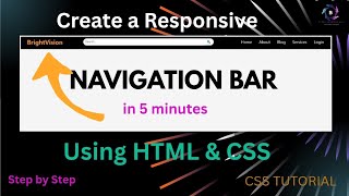 How To Create A Responsive Navigation Bar Using HTML & CSS | HTML & CSS Tutorial