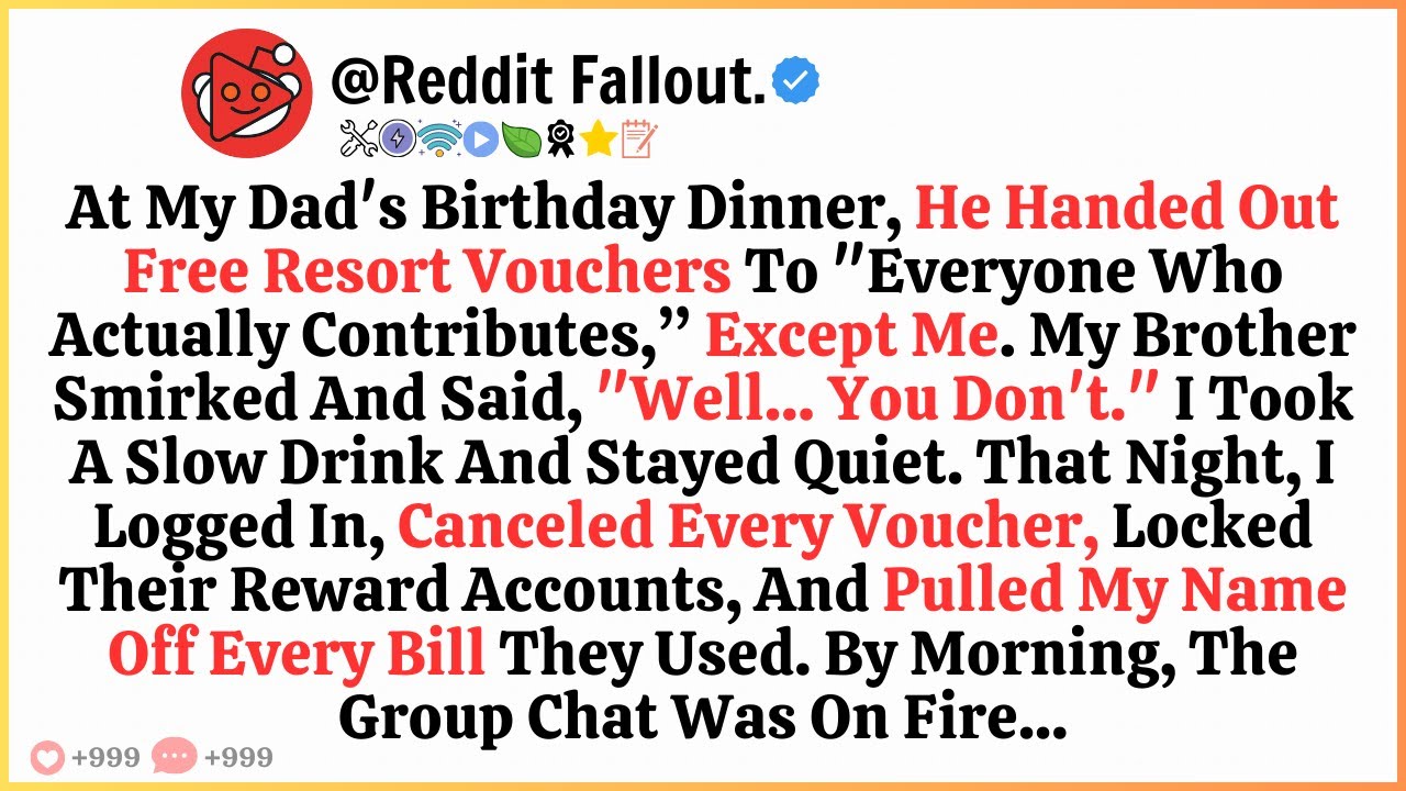 At My Dad’s Birthday Dinner, He Handed Out Free Resort Vouchers To “Everyone