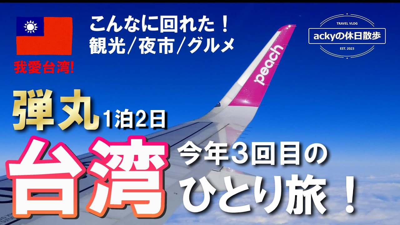 【台湾旅行/vlog】2023年Peachで行く“弾丸”1泊２日の台湾ひとり旅！【こんなに回れた台北観光と夜市に台湾グルメ】