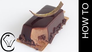 Shiny Chocolate Mirror Glaze Covered Mousse Bars Entremet Silky Smooth Chocolate Mousse Make Ahead